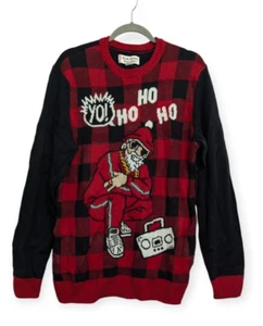 Novelty CHRISTMAS UGLY SWEATER Ho Ho Ho Santa Mens Pullover Crew XL Neck NWT - Picture 1 of 8
