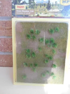 MP Scenery Products Item #70201 - HO Scale - Green Meadow  -5"x 6-1/8" 1/pk - Picture 1 of 4