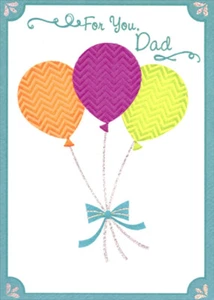 Designer Greetings Orange Purple and Green Balloons Birthday Card for Dad - Picture 1 of 2