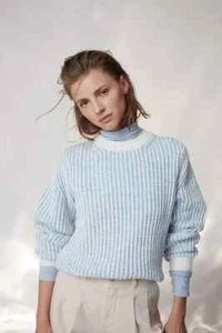 Oui Pullover, offwhite blue Art.:0086079 Gr.40 VP 139,95 € - Bild 1 von 4