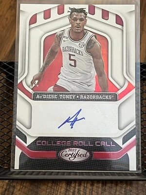 AU'DIESE TONEY 2022 CHRONICLES DRAFT ROOKIE COLLEGE ROLL CALL AUTOGRAPH AUTO RC! - Image 1 of 2