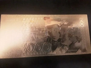 PRECIOSO BILLETE DE 1000 MARCOS FANTASIA PLASTIFICADO DORADO  SC - Imagen 1 de 1