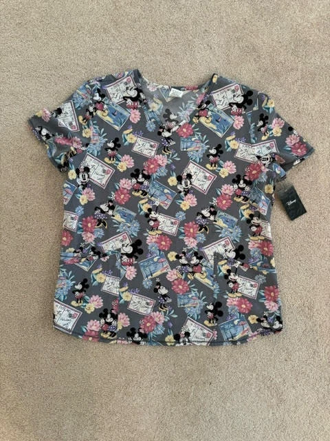 Blusa Médica Scrubstar Disney Mickey & Minnie Mouse Viaje Vacaciones Enfermera Uniforme Foto 1 de 1