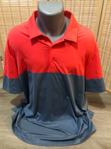 Adidas Golf Tennis Short Sleeve SS Men's Polo Shirt Red and Gray XL H101 - Picture 1 of 9