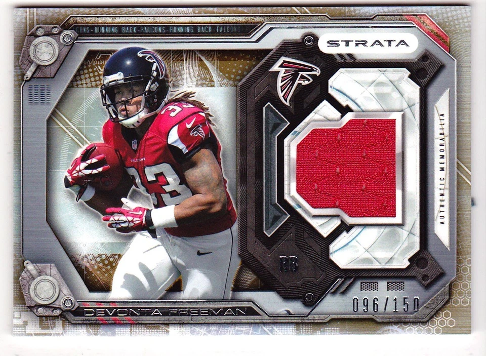 DEVONTA FREEMAN 2014 TOPPS STRATA FOOTBALL WORN JERSEY ~ ROOKIE - Image 1 of 1