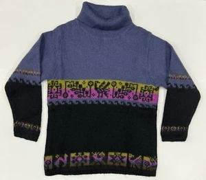 VTG 90s Womens Wool Sweater Multi Geo Print Knit United Colors of Benetton ITALY - Picture 1 of 8
