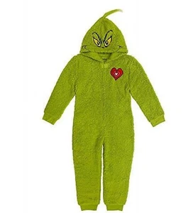 NEW family matching Grinch Christmas One Piece Hooded Pajamas Union Suit child - Picture 1 of 17