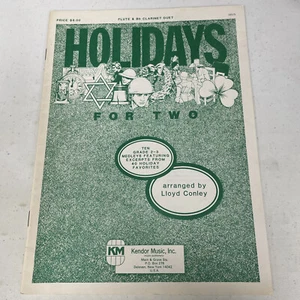 Holidays for 2 Lloyd Conley Kendor Flute & B flat Clarinet 16515 Grade 2-3  - Picture 1 of 4