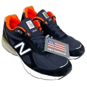 New Balance Womens Made 990 V4 Sneaker Navy Orange 12 D US - Picture 1 of 6