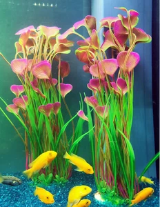 Fish Tank Decoration Plants Aquarium Ornament Safe for All Fish 2 Pieces - Picture 1 of 4