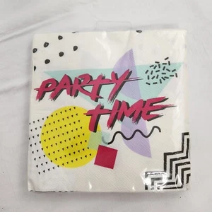 Party Time Napkins Retro Design '80s '90s Decor - Picture 1 of 4