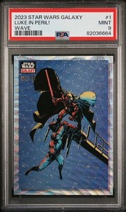 2023 Topps Chrome Star Wars Galaxy #1 Luke in Peril Wave Refractor /99 PSA 9