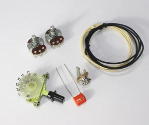 Telecaster 4 Way Wiring Kit Alpha Pots, Oak Style, .047 uF Cap Cloth Wire - Tele - Picture 1 of 5