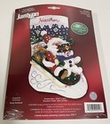 Vintage Janlynn Christmas Fun Felt Stocking Kit Sequins Beads NEW SEALED 2002