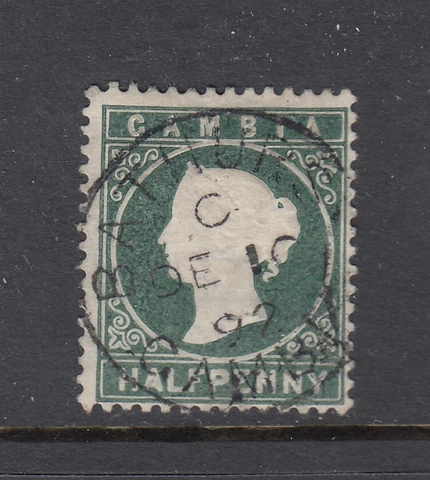 Gambia #12 with GREAT SON BATHURS 1892 Cancel - NICE!!! Cover