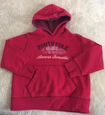 Lands End Niños Rojo Polo Norte Aurora Boreal Manga Larga Sudadera con Capucha 5-6 Foto 1 de 4