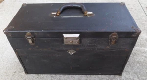 H. GERSTNER & SON #41, 7 DRAWERS MACHINIST CHEST TOOLBOX LEATHER & WOOD 1919-21 - Picture 1 of 16