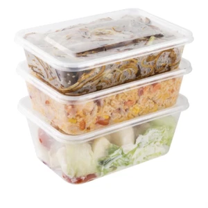 1000ml Plastic Food Containers Tubs Clear With Lids Microwave Safe Takeaway M P - Picture 1 of 11