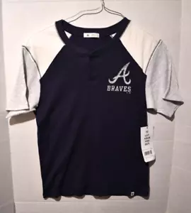 '47 Marke Atlanta Braves Damen marineblau unterstrichen Harvey Henley Gr. Small N W Etikett - Bild 1 von 5