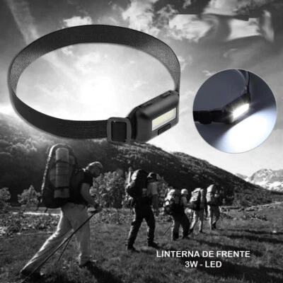 LINTERNA DE CABEZA DE FRENTE PESCA CACER�A SENDERISMO CUEVAS MAR RIOS LAGOS - Imagen 1 de 2