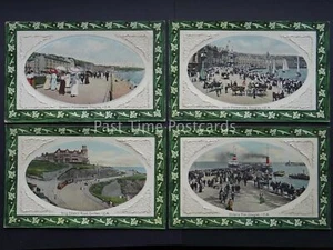 Isle of Man COLLECTION OF 4 Embossed Postcard c1910 by Brown & Sons Manx Series - Picture 1 of 9
