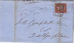 1854 Scotland–London Cover 1d Red Perf SG16 Commercial Bank Letter - Picture 1 of 5