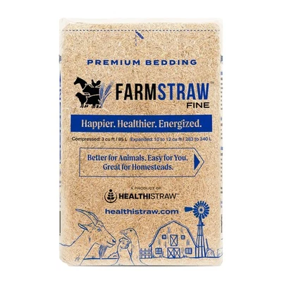 HealthiStraw FarmStraw corte fino, ropa de cama natural para animales, paca comprimida 3 pies cúbicos Foto 1 de 4