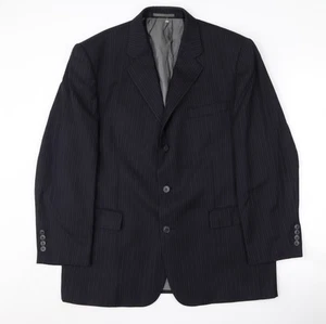 Pierre Cardin Men's Blue Wool Blazer 42S Stripe Jacket - Picture 1 of 12