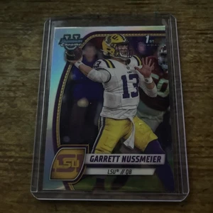 Garrett Nussmeier - 2024 Bowman Chrome University Refractor 1st RC - LSU #5 - Picture 1 of 2