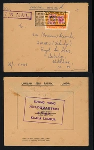 1962 Malaysia Cover To GB, Official Flying Wing HQ Kuala Lumpur Military Airmail - Picture 1 of 3
