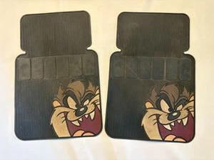 Vintage 1990s Looney Tunes Taz Tazmanian Devil Rubber Car Truck Floor Mats - Picture 1 of 5