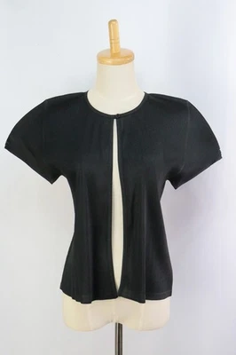 Special Price! ISSEY MIYAKE Black Pleats Short Sleeve Cardigan Jacket 130 9604 - Image 1 of 4