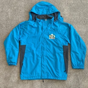 Chaqueta con Capucha Super Bowl 50 Azul Teal Talla XL con Logo Fútbol Rompevientos - Imagen 1 de 15