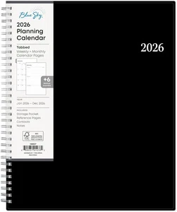 Planificador mensual semanal Blue Sky 2026 8,5x11 pulgadas calendario encuadernado con bolsillo - Imagen 1 de 9