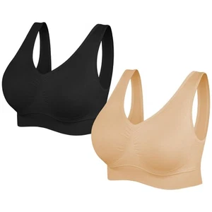 Two Pack of SIMIYA Comfort Bra Size 4XL - One Black, One Tan - Picture 1 of 2