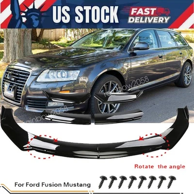 For 2009 Audi A6 Avant Glossy Black Front Bumper Lip Chin Spoiler Splitter Body Foto 1 de 4