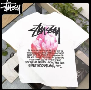 Stussy T-Shirt Black & White 100% Cotton Unisex Short Sleeves FAST SHIPPING ✅ - Picture 1 of 10