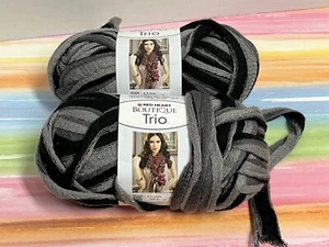 Red Heart Boutique Trio yarn Greyscale 2 full skeins same dye lot - Picture 1 of 4