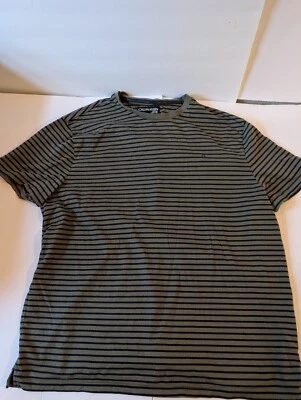 Calvin Klein 100% Cotton Striped T-shirt Liquid Touch Men's XXL Green/Blue - Image 1 of 4