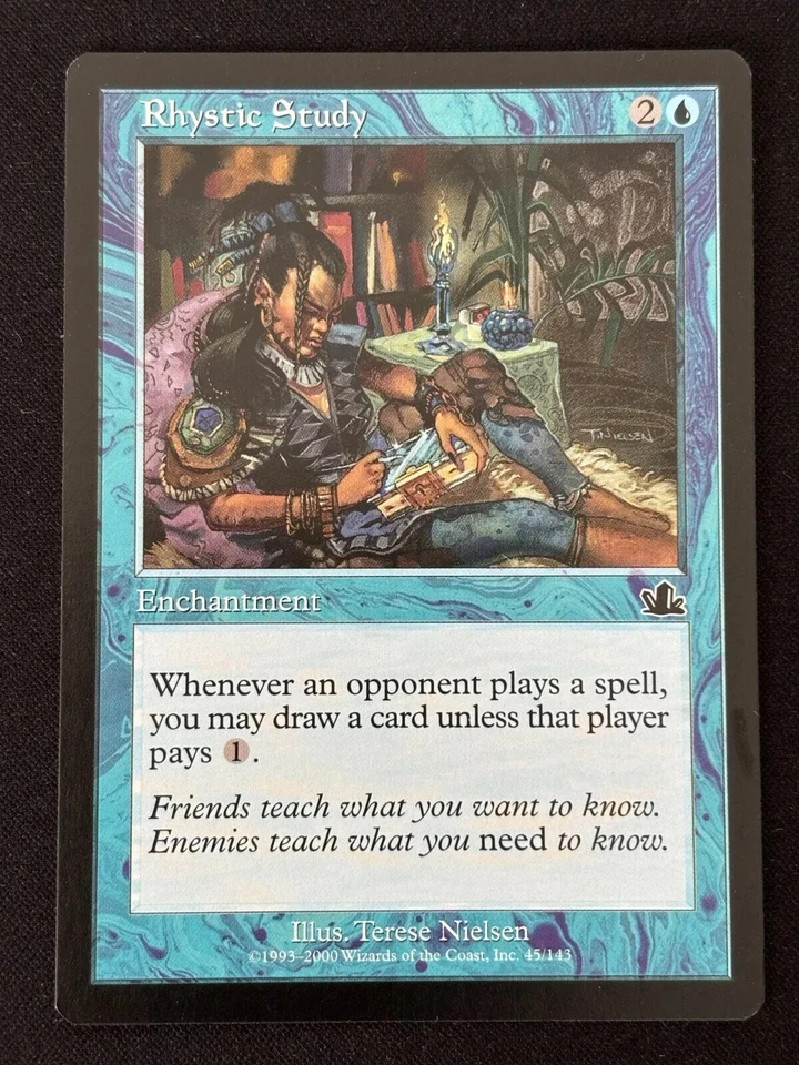 1x MTG Rhystic Study - Prophecy (PCY) #45 - Magic the Gathering - Image 1 of 1
