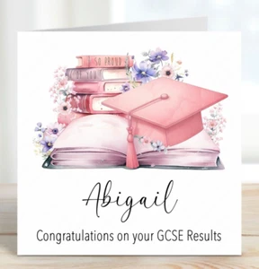 TARJETA DE RESULTADOS PERSONALIZADA ENHORABUENA POR TU GCSE HIJA HIJO ESTUDIANTE - Imagen 1 de 6
