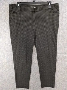 Dressbarn Pants Women 18 Black Gray Stretch Straight High Rise Career 28" Inseam - Picture 1 of 12