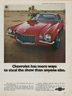 1970 Chevrolet Chevy Super Hugger Camaro Red Sport Coupe Rally Vintage Print Ad