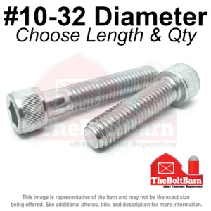 #10-32 Allen Socket Head Cap Screws Bolts Alloy Zinc FINE (Pick Size & Qty) - Picture 1 of 12