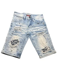 Rock Salt boys distressed paint denim shorts size 4 - Picture 1 of 8