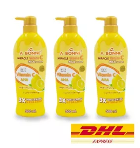 3 x A Bonne' Lotion Miracle White C Milch Natürliche Honig Lotion Feuchtigkeitsspendend 500ml - Bild 1 von 6