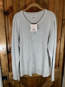 Cardigan donna Craft & Barrow maglione bottoni grigio glitter XL - Foto 1 di 8