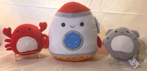Squishmallow Kellytoy plush character's. Rudy 9", Carlos 5", and Tank 5" NWT - Picture 1 of 23