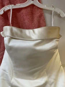 Satin Pick-up Ivory Ball Gown with Veil by David's Bridal Ivory/Champagne Sz. 14 - Picture 1 of 10