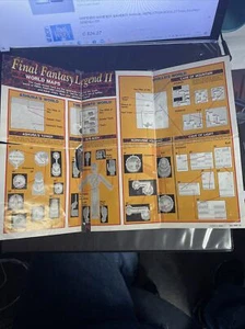 Final Fantasy Legend II 2 World Map Foldable Poster Nintendo Gameboy Only - Bild 1 von 9